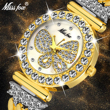 Load image into Gallery viewer, MISSFOX Women Bracelet Watches Fashion Rhinestone Women&#39;s Watches Butterfly Exquisite Casual Ladies Watch Female Clock Gifts