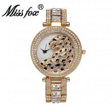 Load image into Gallery viewer, MISSFOX Tiger Wonder Women Fashion Watches Quartz Bracelet Watch Timepiece Golden Clock Ladies Gold Shockproof Waterproof Watch