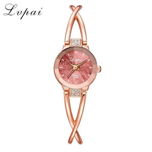 LVPAI 2020 Ladies Watches Bracelet Watch Women Fashion Casual Rhinestone Steel Band Quartz Wristwatch Female Clock reloj mujer