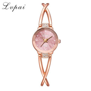 LVPAI 2020 Ladies Watches Bracelet Watch Women Fashion Casual Rhinestone Steel Band Quartz Wristwatch Female Clock reloj mujer