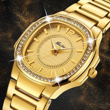 Load image into Gallery viewer, MISSFOX Watch Women Fashion Elegance Diamond Gold Bracelet Watches Stainless Steel Waterproof Quartz Female Clock Hot Sale Gifts