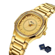 Load image into Gallery viewer, MISSFOX Watch Women Fashion Elegance Diamond Gold Bracelet Watches Stainless Steel Waterproof Quartz Female Clock Hot Sale Gifts